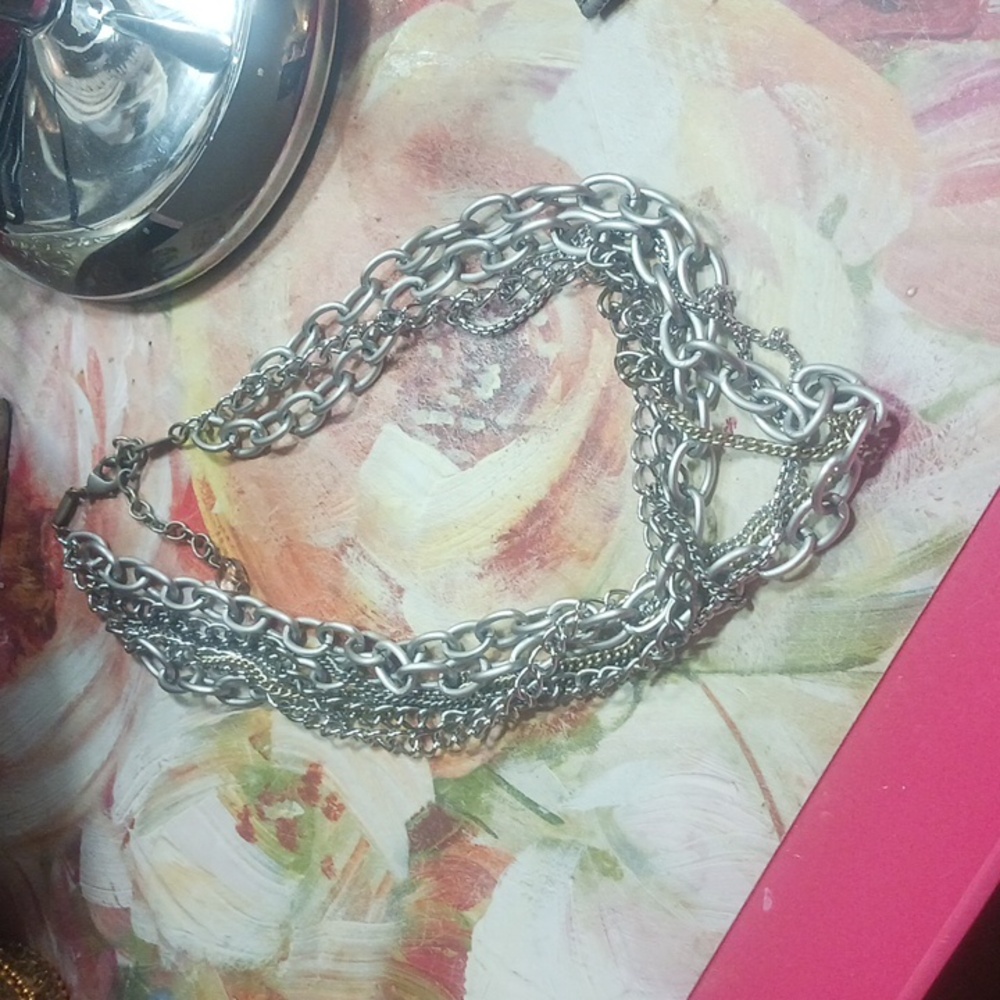 Sabika Silver Tone Multi Strand Necklace Classic Vol. 4 EUC